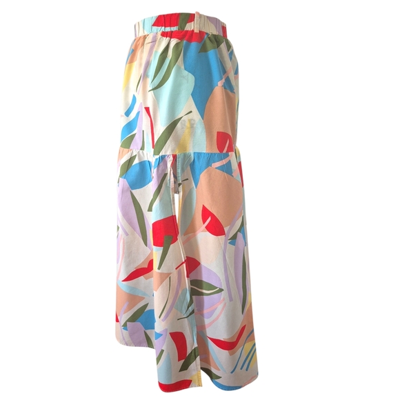 Eloquii Multicolor Pastel Floral Print Skirt With Side Slit Sz 14 - Picture 4 of 8